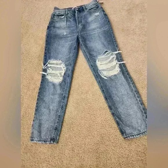 PacSun Denim - Pacsun Size 28W NWOT Blue Jeans Straight Leg Medium Wash Womens Distressed